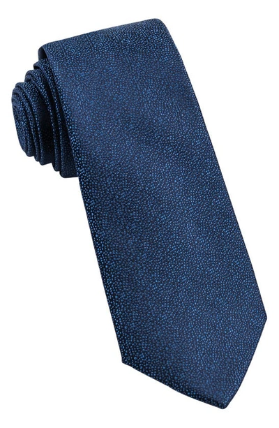 Shop Wrk W.r.k Textured Silk Tie In Navy
