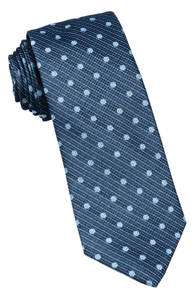 Shop Wrk Dot Silk Tie In Navy