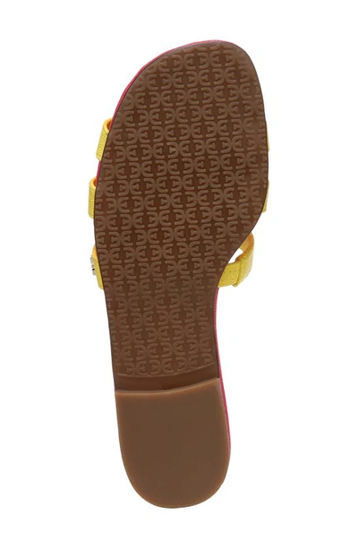 Shop Sam Edelman Bay Cutout Slide Sandal In Mimosa Yellow/ Ultra Fuchsia