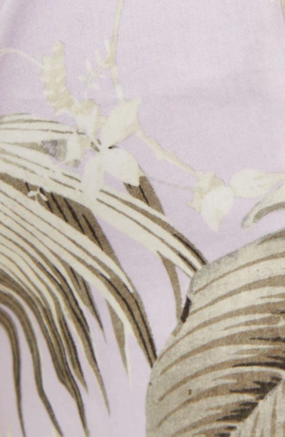 Shop Erdem Luna Palm Print Crop Cotton Poplin Halter Top In Wild Palm Lilac
