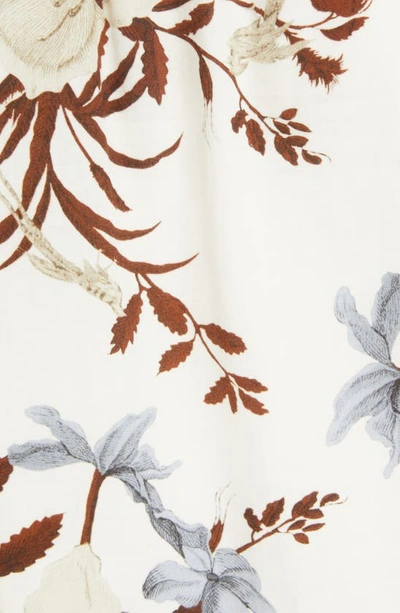Shop Erdem Alexine Tropical Floral Tiered Cotton Poplin Dress In Tropical Bloom White