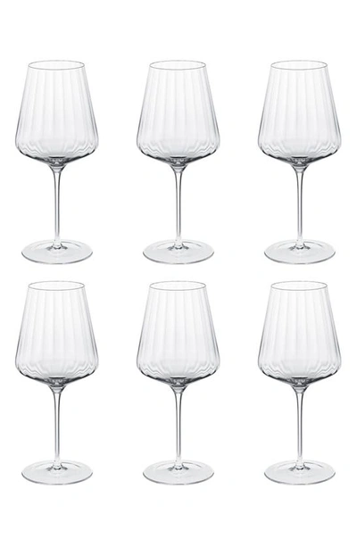 Georg Jensen Set Of 6 Bern Crystal White Wine Glasses In Clear