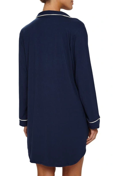 Shop Eberjey Gisele Jersey Knit Sleep Shirt In Blue