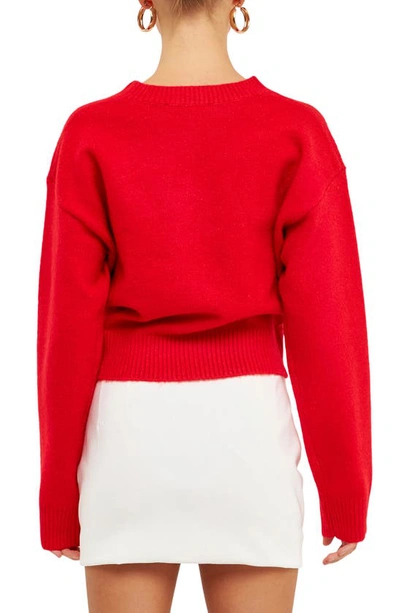 Shop Endless Rose Love Chenille Sweater In Red