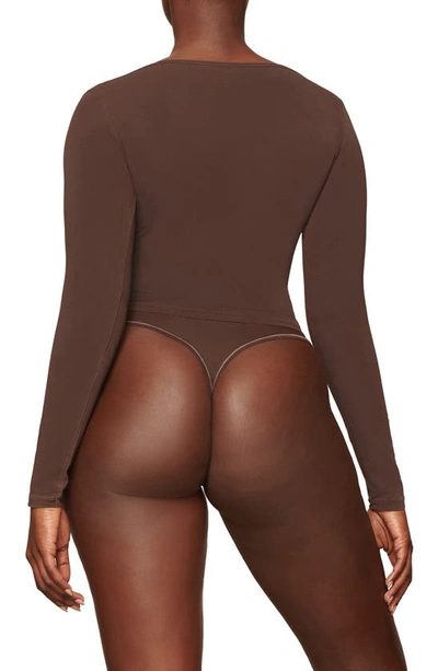 Shop Skims New Vintage Cropped Long Sleeve T-shirt In Cocoa