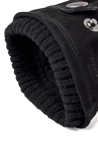Shop Hestra Bergvik Leather Gloves In Black