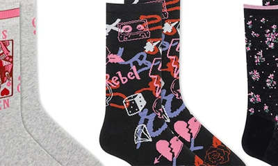 K. Bell Socks 3-pack Rebel Queen Assorted Crew Socks In Bast