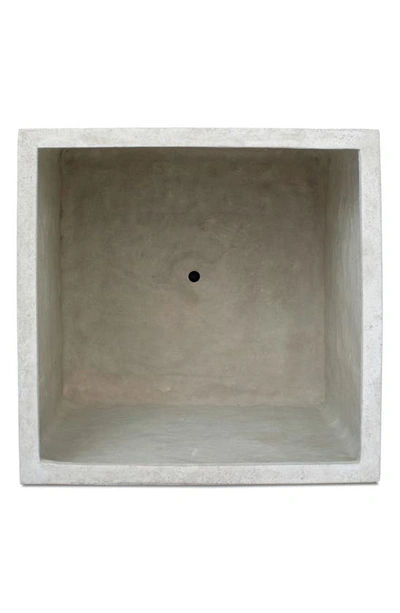 Renwil Alona Stoneware Cube Planter In Beige Taupe
