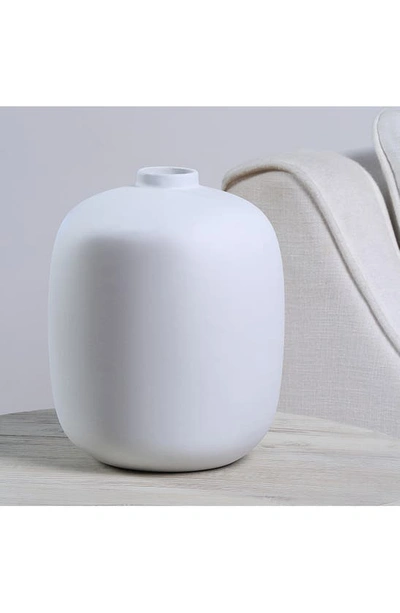 Shop Renwil Berane Glazed Porcelain Vase In Glazed Matte Off-white Finish