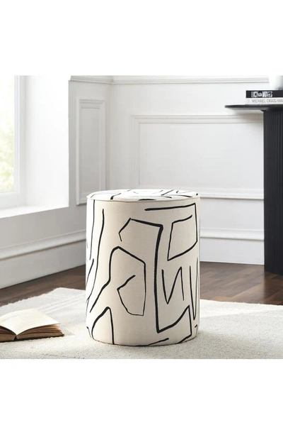 Renwil Ren-wil Rachelle Stool In Cream Base/ Black Lines