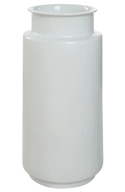 Shop Renwil Zena Glazed Porcelain Vase In Glazed Matte Off-white Finish