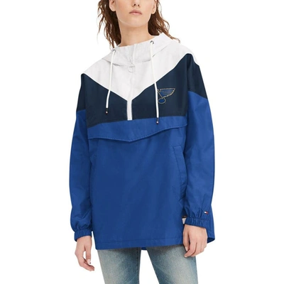 Shop Tommy Hilfiger Blue/navy St. Louis Blues Staci Half-zip Windbreaker Jacket