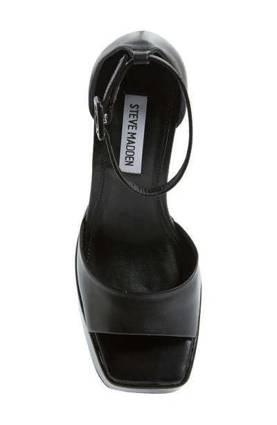 Shop Steve Madden Kassiani Ankle Strap Platform Sandal In Black Leather