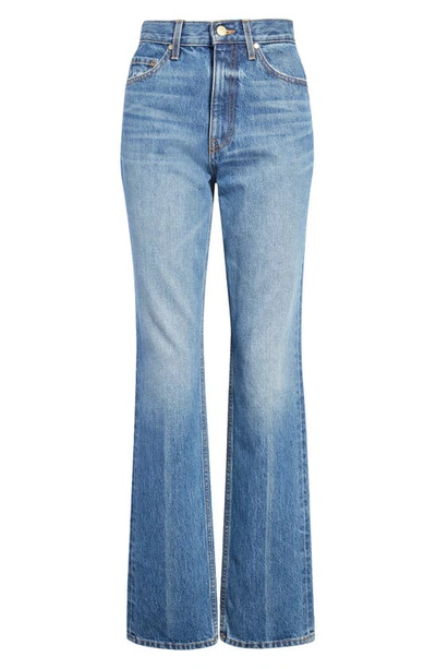 Shop Ulla Johnson The Agnes High Wait Rigid Bootcut Jeans In Danube Medium Indigo Wash