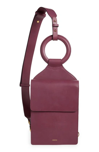 Shop Ashya Shema Leather Slingback Bag In Viola