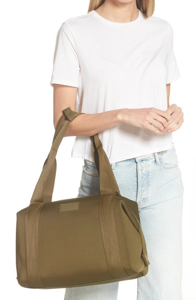 Dagne Dover Medium Landon Neoprene Carryall Duffle Bag In Dark Moss