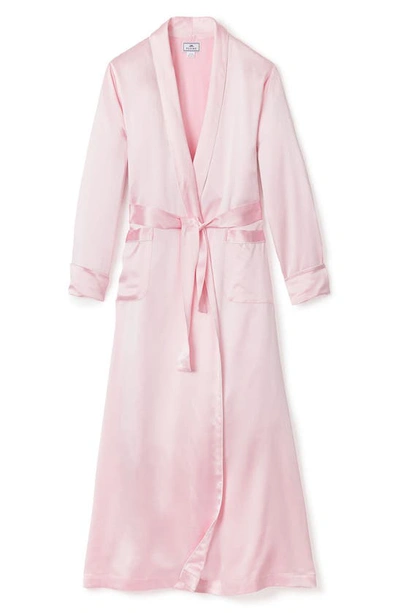 Petite Plume Pink Silk Long Robe In Pink