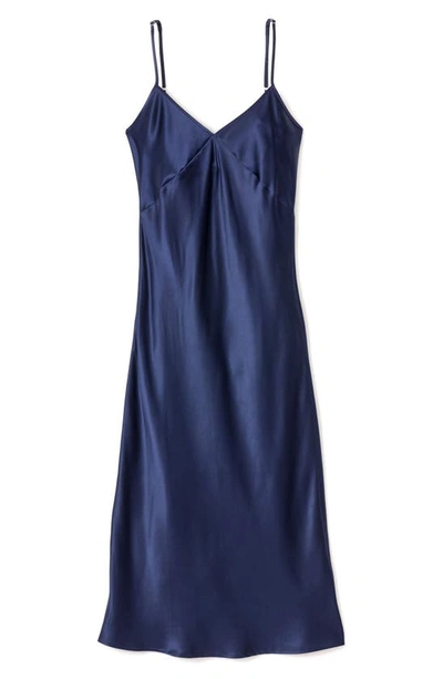 Shop Petite Plume Silk Nightgown In Navy