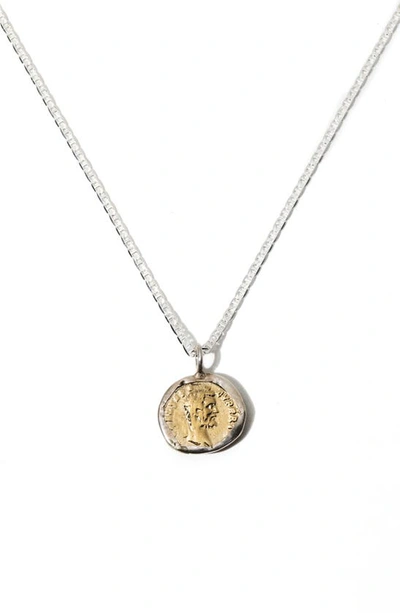 Shop Child Of Wild Caeser Coin Pendant Necklace In Silver