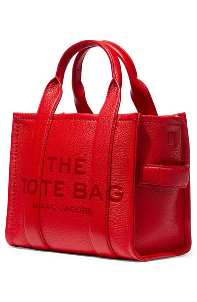 Marc Jacobs The Leather Small Tote Bag In True Red