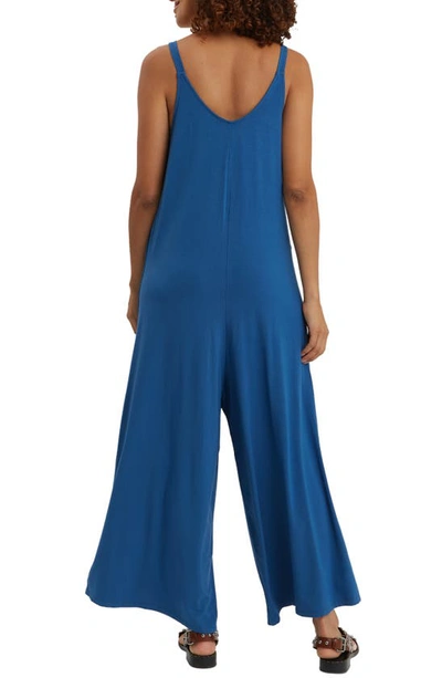 Shop Nom Maternity Chelsea Wide Leg Maternity/nursing Jumpsuit In Dusk Navy