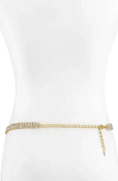 Ettika Crystal Drop Belly Chain In Gold