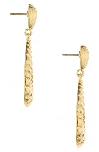 Ettika Teardrop Wave Detailed 18k Gold Plated Earrings In Gold