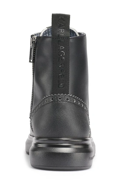 Shop Karl Lagerfeld Paris Leather Boot In Black