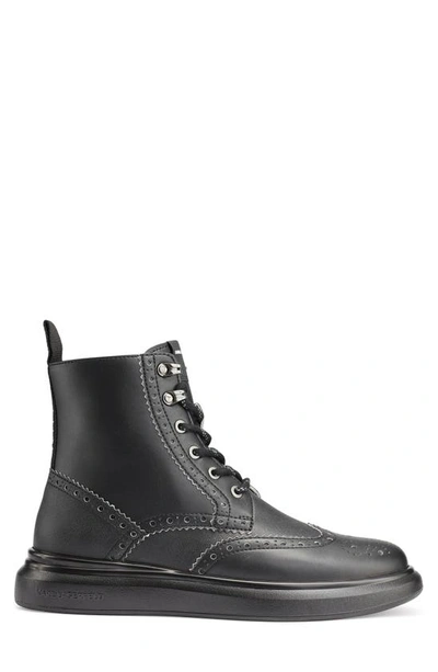 Shop Karl Lagerfeld Paris Leather Boot In Black