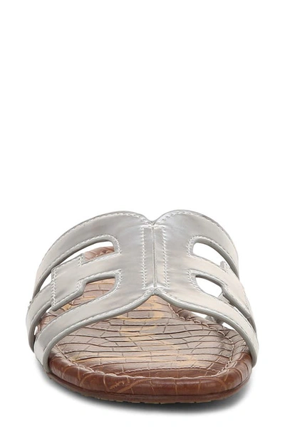 Shop Sam Edelman Bay Cutout Slide Sandal In Soft Silver Metallic