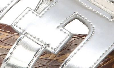 Shop Sam Edelman Bay Cutout Slide Sandal In Soft Silver Metallic