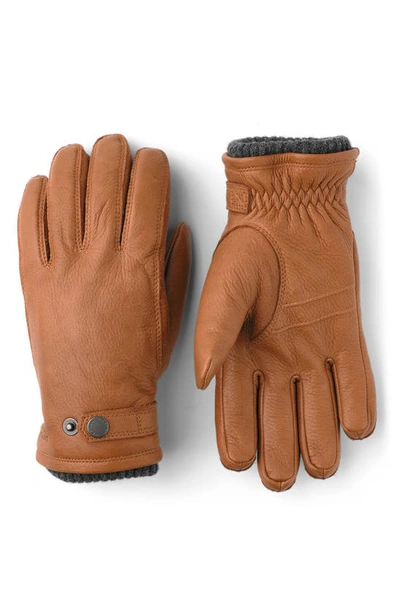 Shop Hestra Utsjo Leather Gloves In Cork
