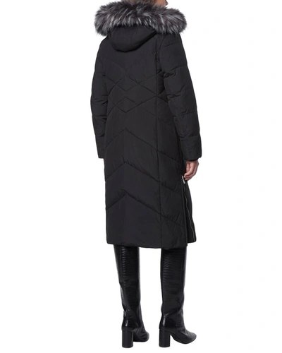 Shop Andrew Marc Essential Long Down Jacket In Black