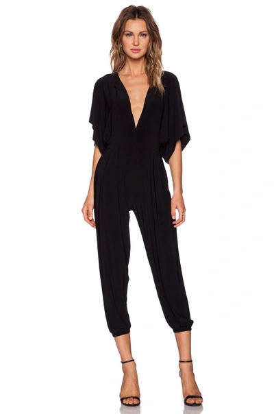 Shop Norma Kamali Kamalikulture Rectangle Jog Jumpsuit In Black