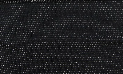Shop Saint Laurent Metallic Long Sleeve Jersey Minidress In Black/ Silver