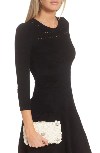Olga Berg Beth Bead & Crystal Clutch In Ivory