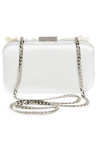 Olga Berg Beth Bead & Crystal Clutch In Ivory