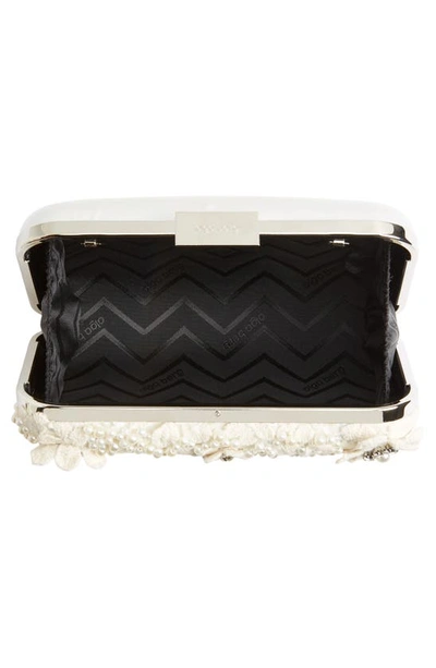 Olga Berg Beth Bead & Crystal Clutch In Ivory