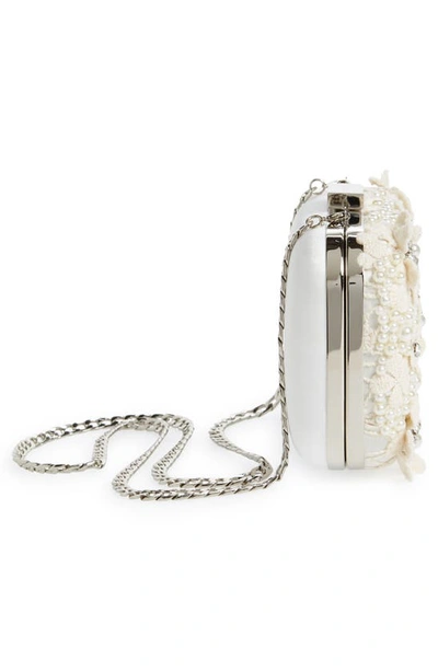 Olga Berg Beth Bead & Crystal Clutch In Ivory