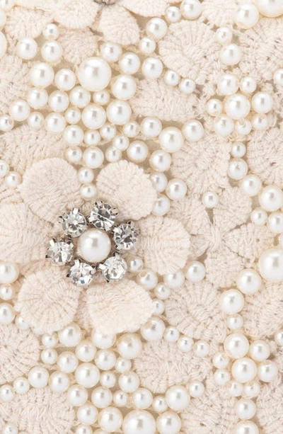 Olga Berg Beth Bead & Crystal Clutch In Ivory