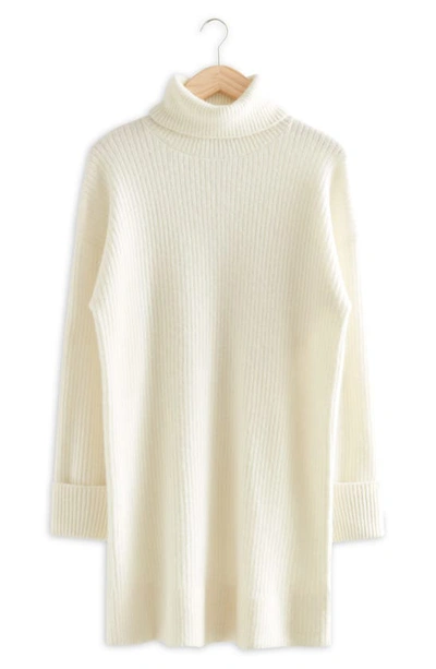 & Other Stories Oversized Turtleneck Sweater In Off White