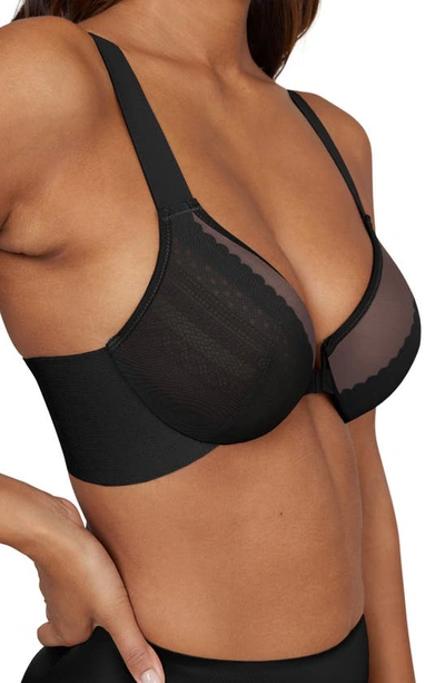 Shop Spanx Bra-llelujah!® Illusion Lace Full Coverage Underwire Bra In Very Black/ Toasted Oatmeal