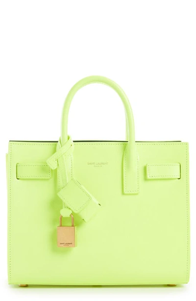 Saint Laurent Neon Green Leather Nano Classic Sac De Jour Tote Saint Laurent  Paris