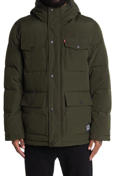 Shop Levi's Arctic Cloth Heavyweight Parka In Olive