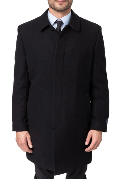 Shop Hart Schaffner Marx Hanley Wool Blend Coat In Black