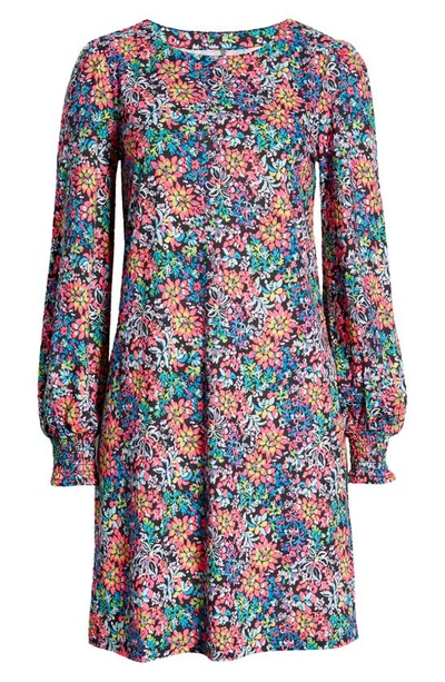 Shop Lilly Pulitzer Diann Floral Print Long Sleeve Cotton Knit Shift Dress In Multi Feeling Fantastic