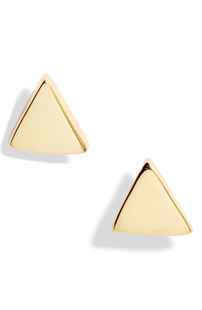 Shop Argento Vivo Sterling Silver Triangle Stud Earrings In Gold