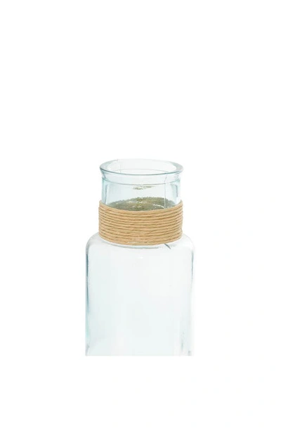 Shop Ginger Birch Studio Clear Recycled Glass Vase With Rattan Detail
