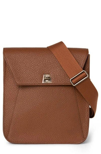 Shop Akris Small Anouk Leather Messenger Bag In Caramel