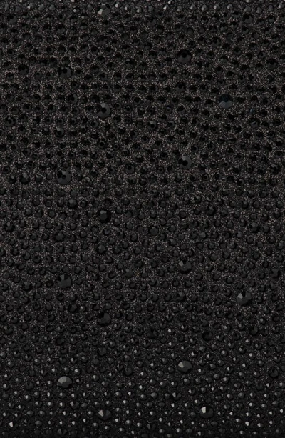 Olga Berg Gabby Metallic Hot Fix Crystal Clutch In Black